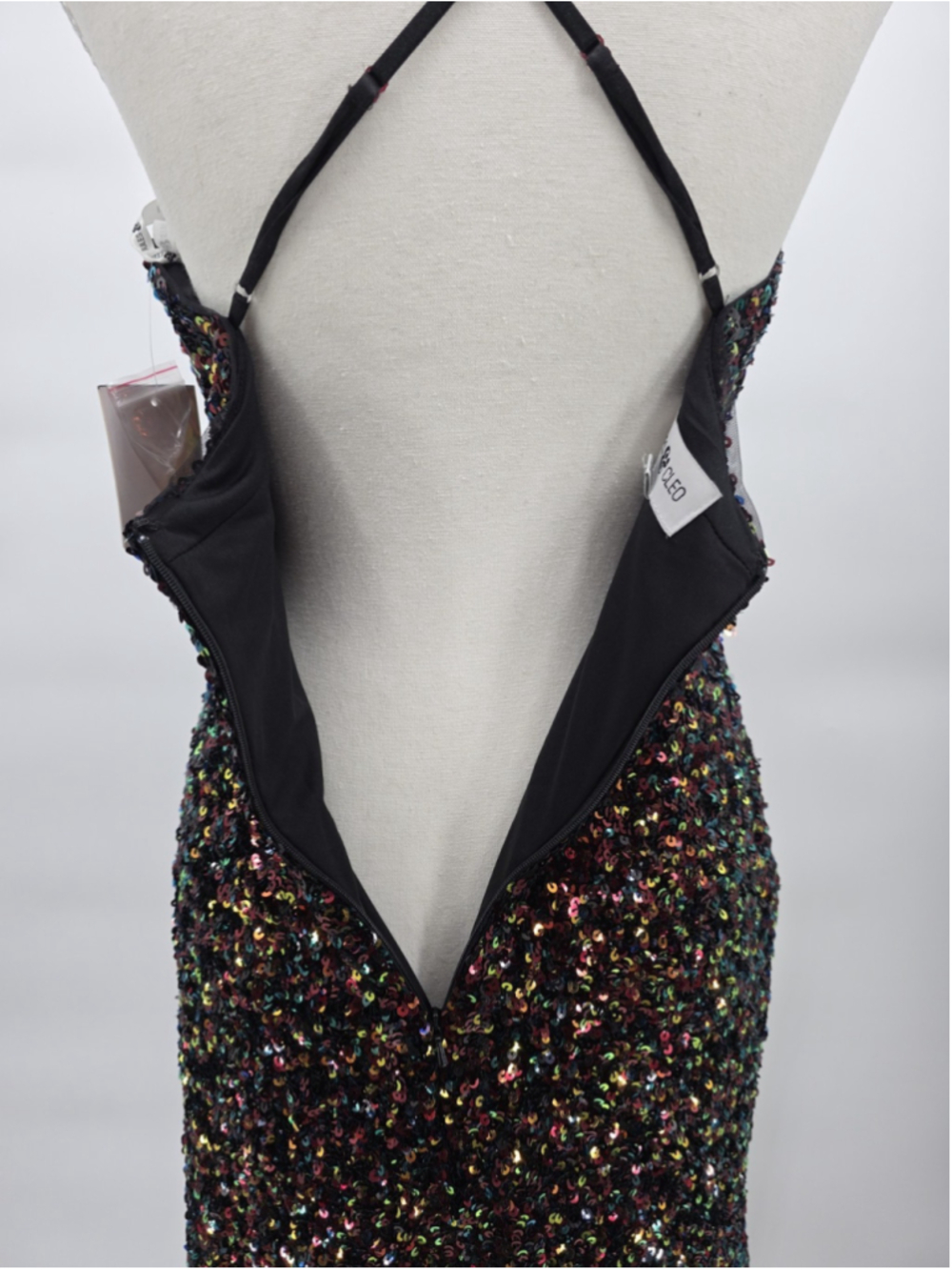 David's Bridal Dress Size 2 Sequin Glam Y2K Slip Midi Party Cocktail - Picture 4 of 13